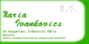 maria ivankovics business card